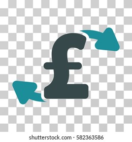 Pound Cash Outs vector pictogram. Illustration style is a flat iconic bicolor soft blue symbol on a transparent background.