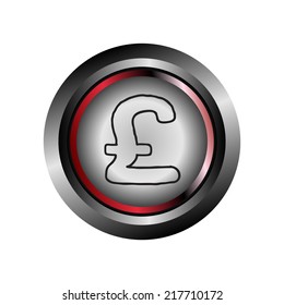 Pound circle web glossy icon button vector