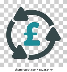 Pound Circulation vector pictogram. Illustration style is a flat iconic bicolor soft blue symbol on a transparent background.