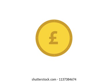 Pound Coin British Money Symbol United Stock Vector (Royalty Free ...