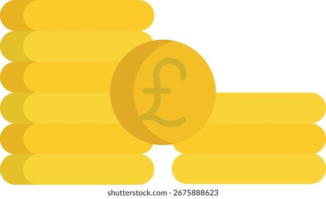 Diseño de icono plano de moneda de libra