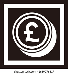 pound coin icon isolated vector image