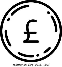Pound coin icon vector illustration