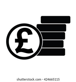 Pound Coin Sign. Vector Illustration