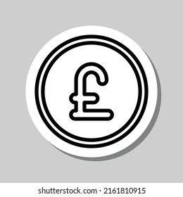 Moneda simple vector de iconos. Diseño plano. Pegar con sombra sobre fondo gris.ai