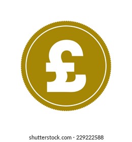 Pound coin, vector illustration