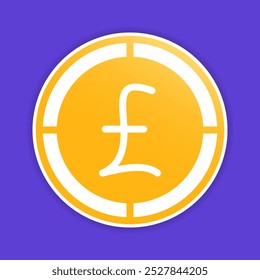 Pound coins icons. British money symbol, golden Gradient fill currency logo for professional use.