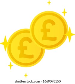 pound coins isolated vector illustration
