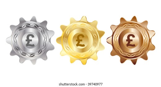 gráfico vectorial de monedas en libras