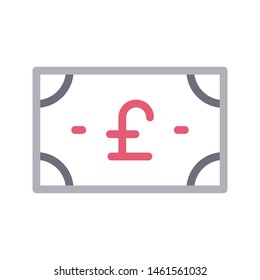 pound colour line vector icon