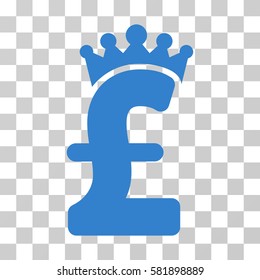Pound Crown vector icon. Illustration style is a flat iconic cobalt symbol on a transparent background.
