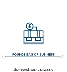 pound currency bag business outline vector icon. simple element illustration. pound bag business outline icon from editable business concept. can be used for web and mobile
