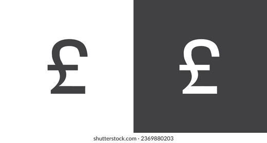 Pound currency Icon. Professional currency exchage icon, Simple design of the most popular currency symbol, Money and currency exchange in flat icons set isolated on BnW background, vector design.