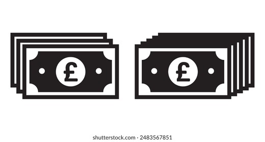 Pound Currency Icon set, Suitable for mobile application web application, vector illustration on white background.