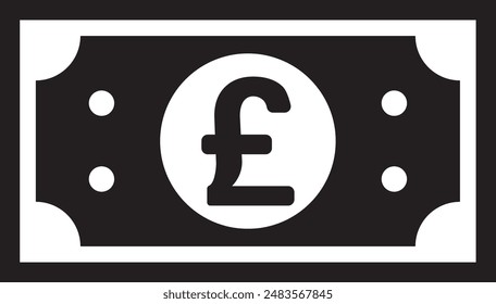 Pound Currency Icon, Suitable for mobile application web application, vector illustration on white background.