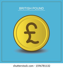 Pound currency icon vector illustration design isolated on blue background