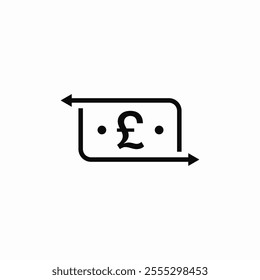 pound currency money transfer send icon sign vector