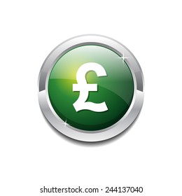Pound Currency Sign Circular Vector GreenWeb Icon Button