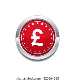 Pound Currency Sign Circular Vector Red Web Icon Button