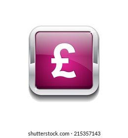 Pound Currency Sign Rounded Rectangular Vector Pink Web Icon Button