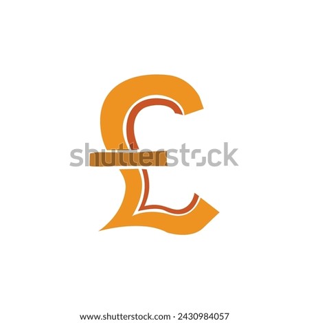 Pound currency symbol cartoon icon. Pound symbol sign. Pound currency icon. Vector illustration.