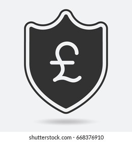 Pound currency symbol in a shield