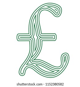 Pound currency symbol vector illustration on a white background