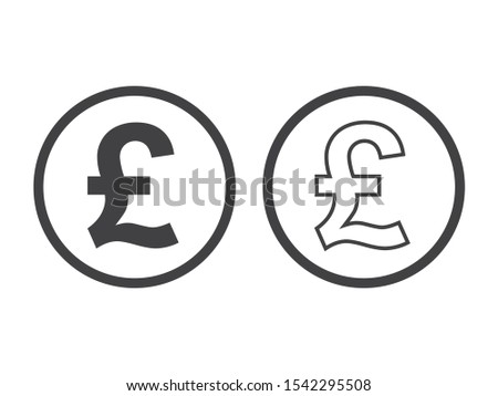 pound currency symbol. Vector illustration isolated on white background