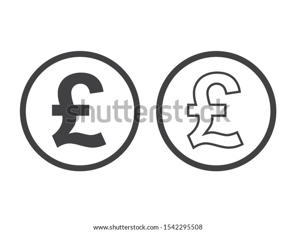 pound currency symbol. Vector illustration\
isolated on white\
background