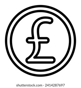 Pound Currency Vector Line Icon Design