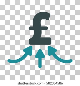 Pound Financial Accumulator vector icon. Illustration style is a flat iconic bicolor soft blue symbol on a transparent background.