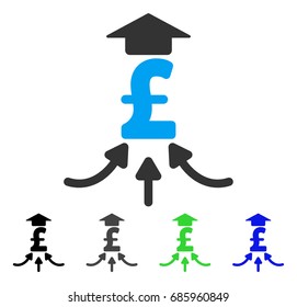 Pound Financial Aggregator flat vector pictograph. Colored pound financial aggregator gray, black, blue, green pictogram versions. Flat icon style for web design.