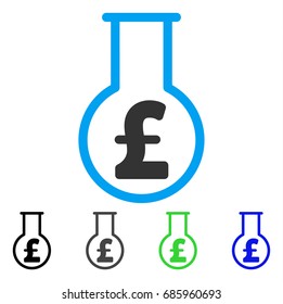 Pound Financial Alchemy flat vector illustration. Colored pound financial alchemy gray, black, blue, green icon variants. Flat icon style for web design.