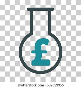 Pound Financial Alchemy vector pictogram. Illustration style is a flat iconic bicolor soft blue symbol on a transparent background.