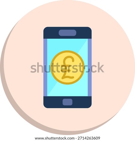 Pound Flat Circle Style Icon