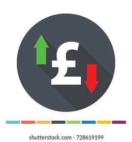 Pound flat web icon. Vector Illustration.