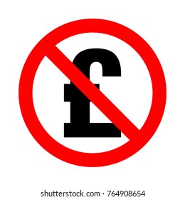 pound forbidden, flat red round sign