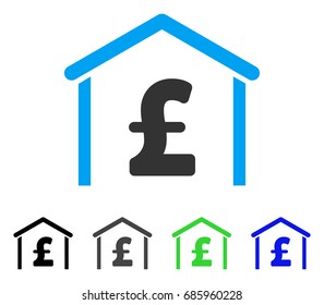 Pound Garage flat vector pictograph. Colored pound garage gray, black, blue, green pictogram variants. Flat icon style for web design.
