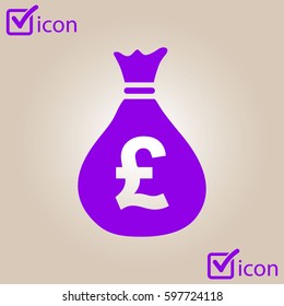 Pound GBP currency symbol. Flat design style. 