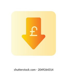 pound gradient icon isolated on white background
