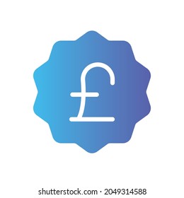 icono de gradiente de libra aislado en fondo blanco
