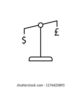 pound grows against dollar icon. Element of finance for mobile concept and web apps icon. Thin line icon for website design and development, app development. Premium icon