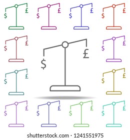 pound grows against dollar icon. Elements of finance in multi color style icons. Simple icon for websites, web design, mobile app, info graphics