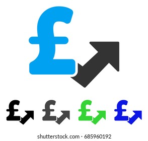 Pound Growth flat vector pictograph. Colored pound growth gray, black, blue, green pictogram variants. Flat icon style for web design.