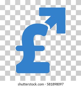 Pound Growth vector icon. Illustration style is a flat iconic cobalt symbol on a transparent background.