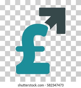 Pound Growth vector icon. Illustration style is a flat iconic bicolor soft blue symbol on a transparent background.