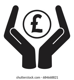 pound in hand Protection vector icon