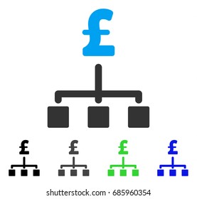 Pound Hierarchy flat vector icon. Colored pound hierarchy gray, black, blue, green pictogram variants. Flat icon style for web design.