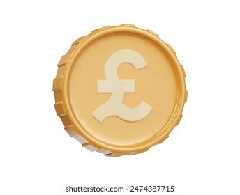  Pound icon 3d render illustration