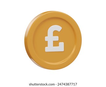  Pound icon 3d render illustration
